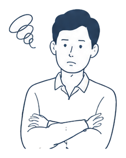 自信を取り戻したい男性のイラスト